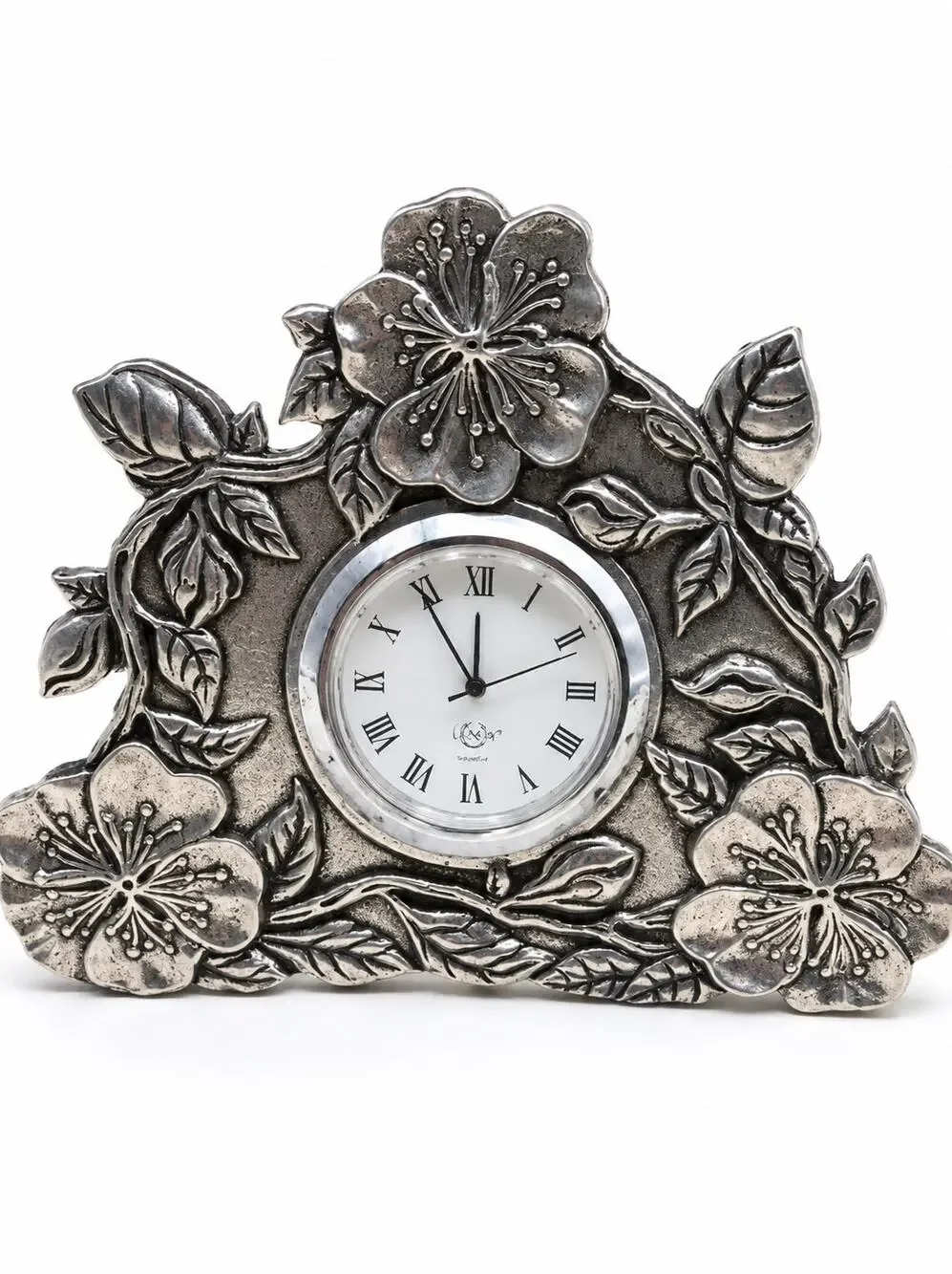 Vintage Lenox Kirk Stieff Pewter Desk Clock - WORKING with New Battery
